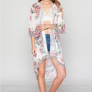 Flying Tomato Floral Open-Front Kimono - NWOT